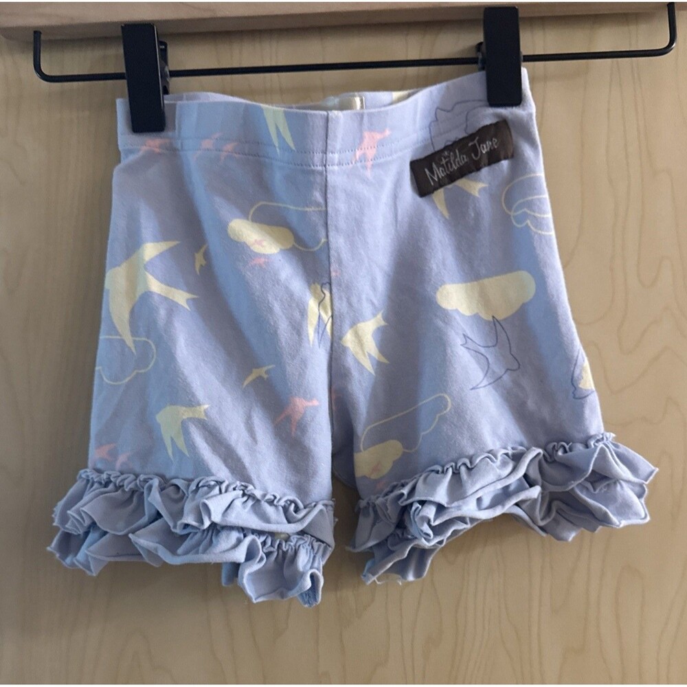 Matilda Jane Good Hart Harbor View Shorties Lavender Birds Ruffled Shorts Size 2